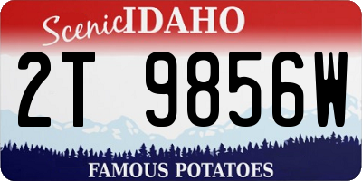 ID license plate 2T9856W