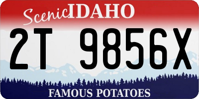 ID license plate 2T9856X