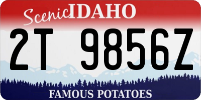 ID license plate 2T9856Z