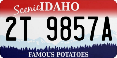 ID license plate 2T9857A