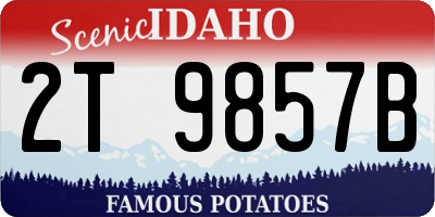 ID license plate 2T9857B