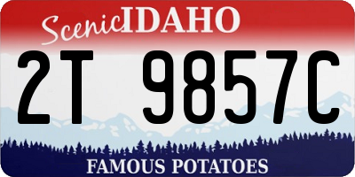 ID license plate 2T9857C