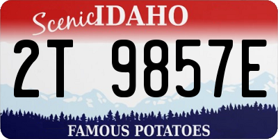 ID license plate 2T9857E