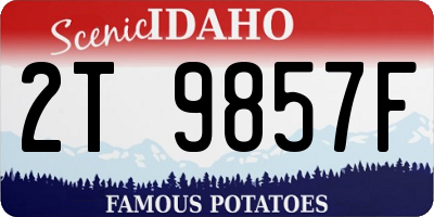 ID license plate 2T9857F