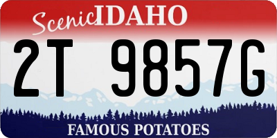 ID license plate 2T9857G