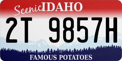 ID license plate 2T9857H