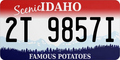 ID license plate 2T9857I