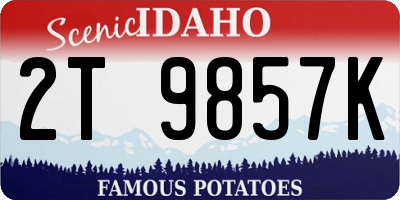 ID license plate 2T9857K