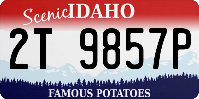 ID license plate 2T9857P