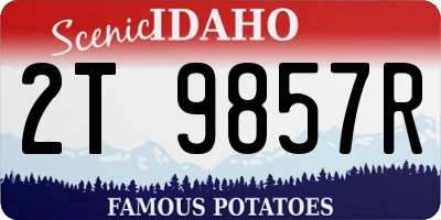 ID license plate 2T9857R