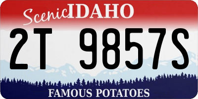 ID license plate 2T9857S