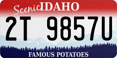 ID license plate 2T9857U