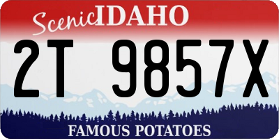 ID license plate 2T9857X