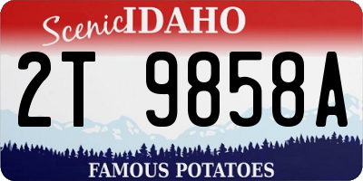 ID license plate 2T9858A