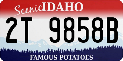 ID license plate 2T9858B