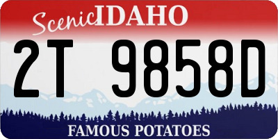 ID license plate 2T9858D