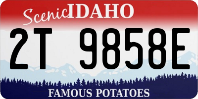 ID license plate 2T9858E