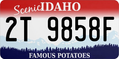 ID license plate 2T9858F