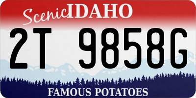 ID license plate 2T9858G