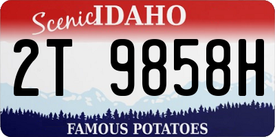 ID license plate 2T9858H