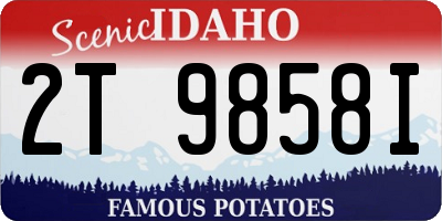 ID license plate 2T9858I