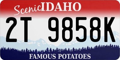 ID license plate 2T9858K