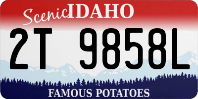 ID license plate 2T9858L