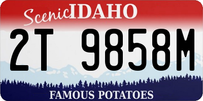 ID license plate 2T9858M