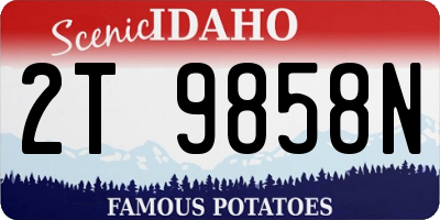 ID license plate 2T9858N