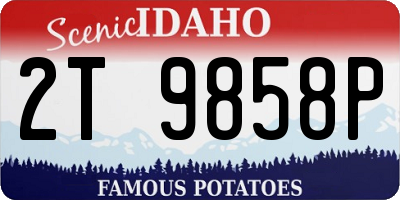 ID license plate 2T9858P