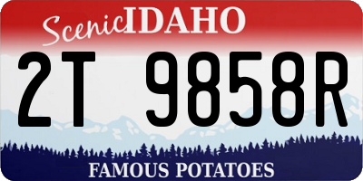 ID license plate 2T9858R