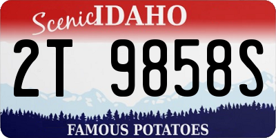 ID license plate 2T9858S