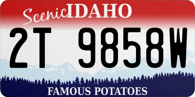 ID license plate 2T9858W