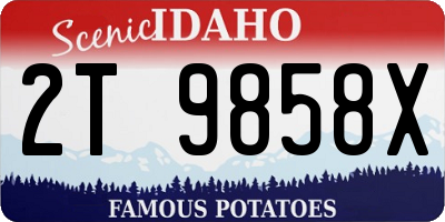 ID license plate 2T9858X