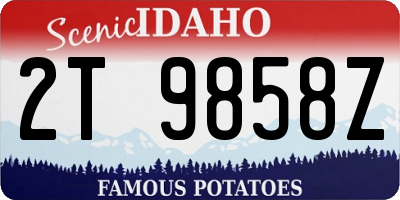 ID license plate 2T9858Z