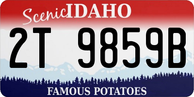 ID license plate 2T9859B