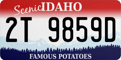 ID license plate 2T9859D