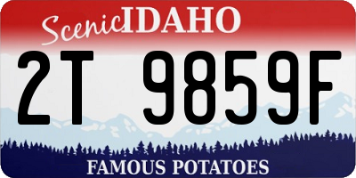 ID license plate 2T9859F