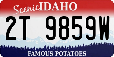 ID license plate 2T9859W