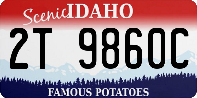 ID license plate 2T9860C