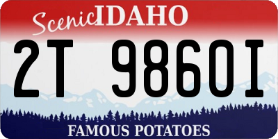 ID license plate 2T9860I