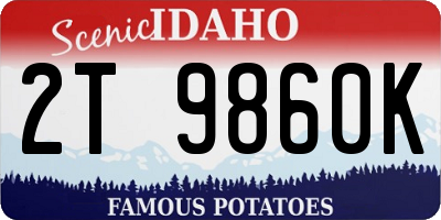 ID license plate 2T9860K