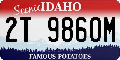 ID license plate 2T9860M
