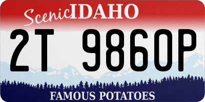 ID license plate 2T9860P