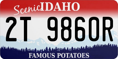 ID license plate 2T9860R