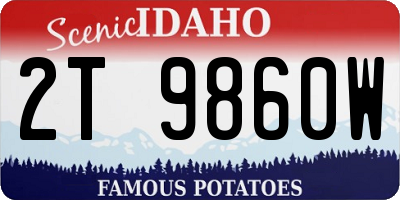 ID license plate 2T9860W