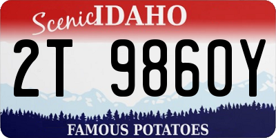 ID license plate 2T9860Y