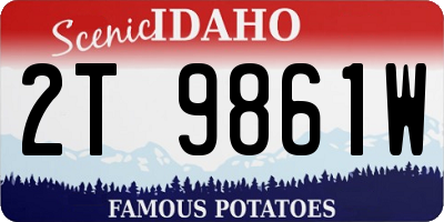 ID license plate 2T9861W