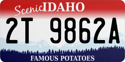 ID license plate 2T9862A
