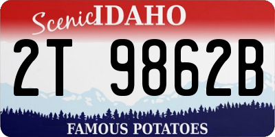 ID license plate 2T9862B